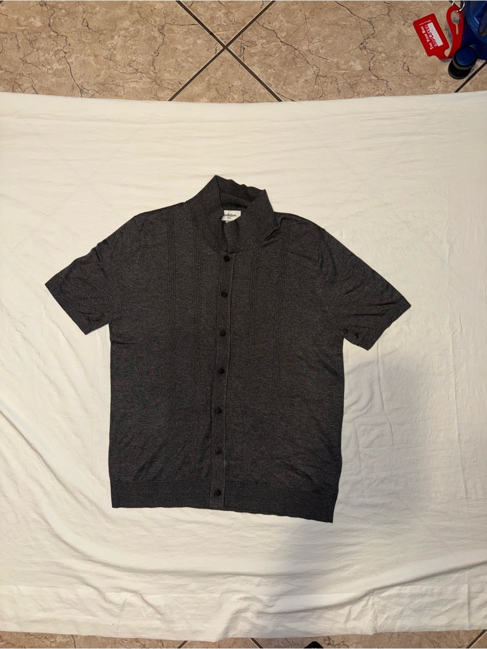 Goodfellow & Co Charcoal Short-Sleeve Button-Down Shirt